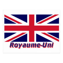 Français de Drapeau Royaume-Uni avec le nom en Cartes Postales