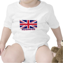 Français de Drapeau Royaume-Uni avec le nom en T-shirts
