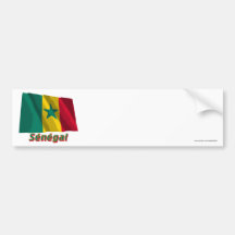 Français de Drapeau Sénégal avec le nom en Autocollant Pour Voiture