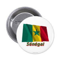 Français de Drapeau Sénégal avec le nom en Badges