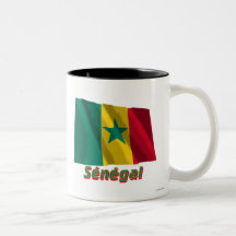 Français de Drapeau Sénégal avec le nom en Mugs À Café