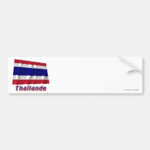 Français de Drapeau Thaïlande avec le nom en Adhésif Pour Voiture