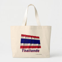 Français de Drapeau Thaïlande avec le nom en Sac Fourre-tout