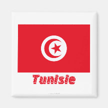 Français de Drapeau Tunisie avec le nom en Aimant Pour Réfrigérateur