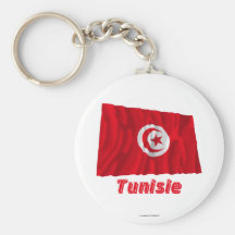 Français de Drapeau Tunisie avec le nom en Porte-clef
