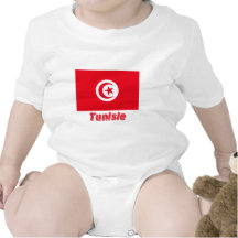 Français de Drapeau Tunisie avec le nom en T-shirt