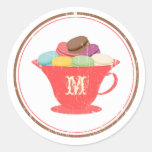 Français Macarons dans l'autocollant rouge de mono