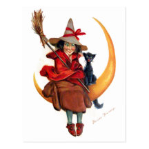 Frances Brundage : Sorcière sur la lune de faucill Cartes Postales