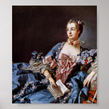 Francois Boucher - Madame de Coiffure style Pompad Affiches