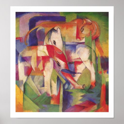 Franz Marc - éléphant, cheval, bétail, affiche d'h