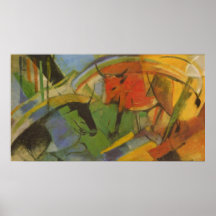 Franz Marc - la vache 1913 à carton de bétail effr Poster