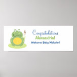 Freddy la bannière de baby shower de grenouille ve posters