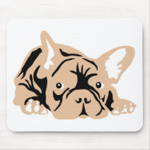 French Bulldog rose Tapis De Souris