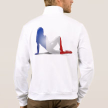 French Girl Silhouette Flag Tee Shirt