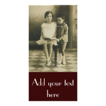 Frère vintage et soeur photocarte customisée