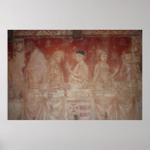 Fresque avec des chevaliers grand format affiche