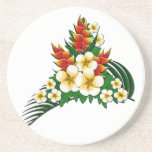 Frondes stylisées de gingembre et de Plumeria Dessous De Verre