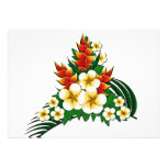 Frondes stylisées de gingembre et de Plumeria Faire-parts