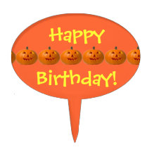 Frontière Birhday de Jack-o'-lantern Étiquette À Gâteau