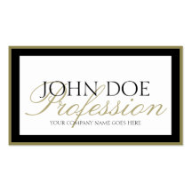 Frontière d'or de YourJobTitle/manuscrit personnal Cartes De Visite Personnelles