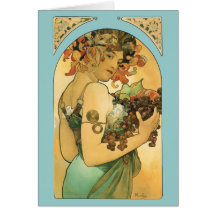 Fruit de ~ d'Alphonse Mucha (1897) Carte De Vœux