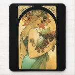 Fruit de ~ d'Alphonse Mucha (1897) Mousepad Tapis De Souris
