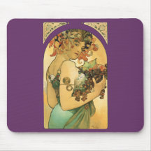 Fruit de ~ d'Alphonse Mucha (1897) Tapis De Souris