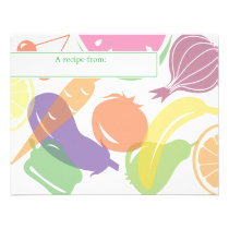 Fruit et carte végétarienne de recette invitations