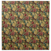 Fruit et fleurs peints serviette en tissu