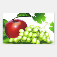 Fruit frais autocollants en rectangle