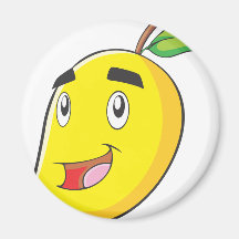 Fruit jaune heureux de mangue magnets pour réfrigérateur