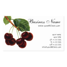 Fruit vintage ; Cerises sur une branche Carte De Visite