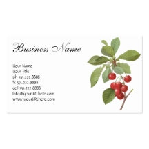 Fruit vintage de nourriture, cerises de cerise par cartes de visite personnelles