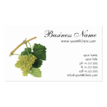 Fruit vintage de nourriture, raisins de cuve blanc modèles de cartes de visite