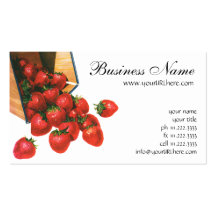 Fruit vintage ; Fraises tombant d'un panier Carte De Visite