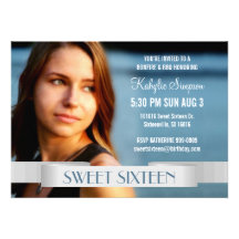 Full Photo Sweet Sixteen Birthday Party Invite