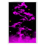 Fumée rose sur le noir cartes de vœux