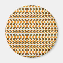Fun Fall Brown and Orange Cloud and Circle Pattern Fridge Magnets