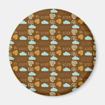 Fun Fall Harvest with Leafs and Cloud Pattern Refrigerator Magnets