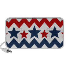 Fun Red White Blue Chevron Stars and Stripes Mini Speaker