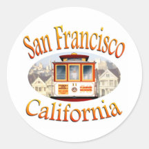 Funiculaire de San Francisco la Californie Adhésif Rond