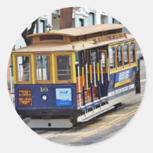 Funiculaires à San Francisco Adhésif Rond