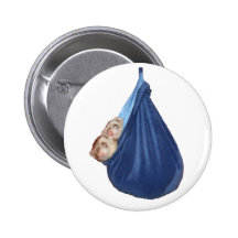 Furets dans le bouton de sac de couchage d'A Badge