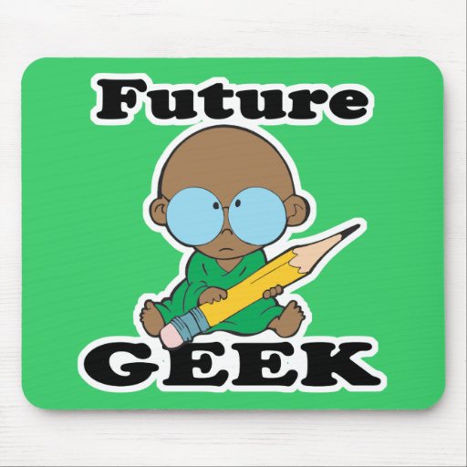 futur bébé mignon de noir de geek tapis de souris