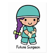 Futur chirurgien - fille carte postale