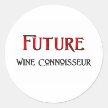 Futur connaisseur de vin autocollant rond