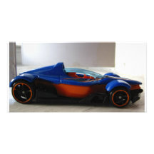 Futur jouet de voiture de course cartes de vœux avec photo