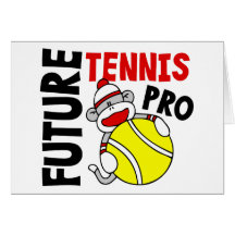 Futur pro singe de chaussette de tennis cartes de vœux