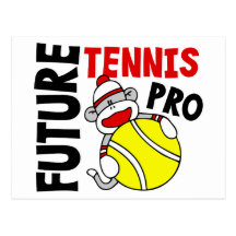 Futur pro singe de chaussette de tennis carte postale
