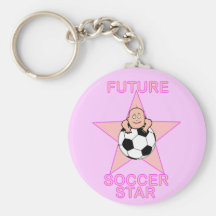 Futur rose mignon d'étoile du football porte-clefs
